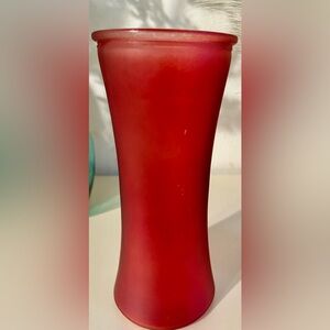 Ruby Frost, smoky red vase 9.75”